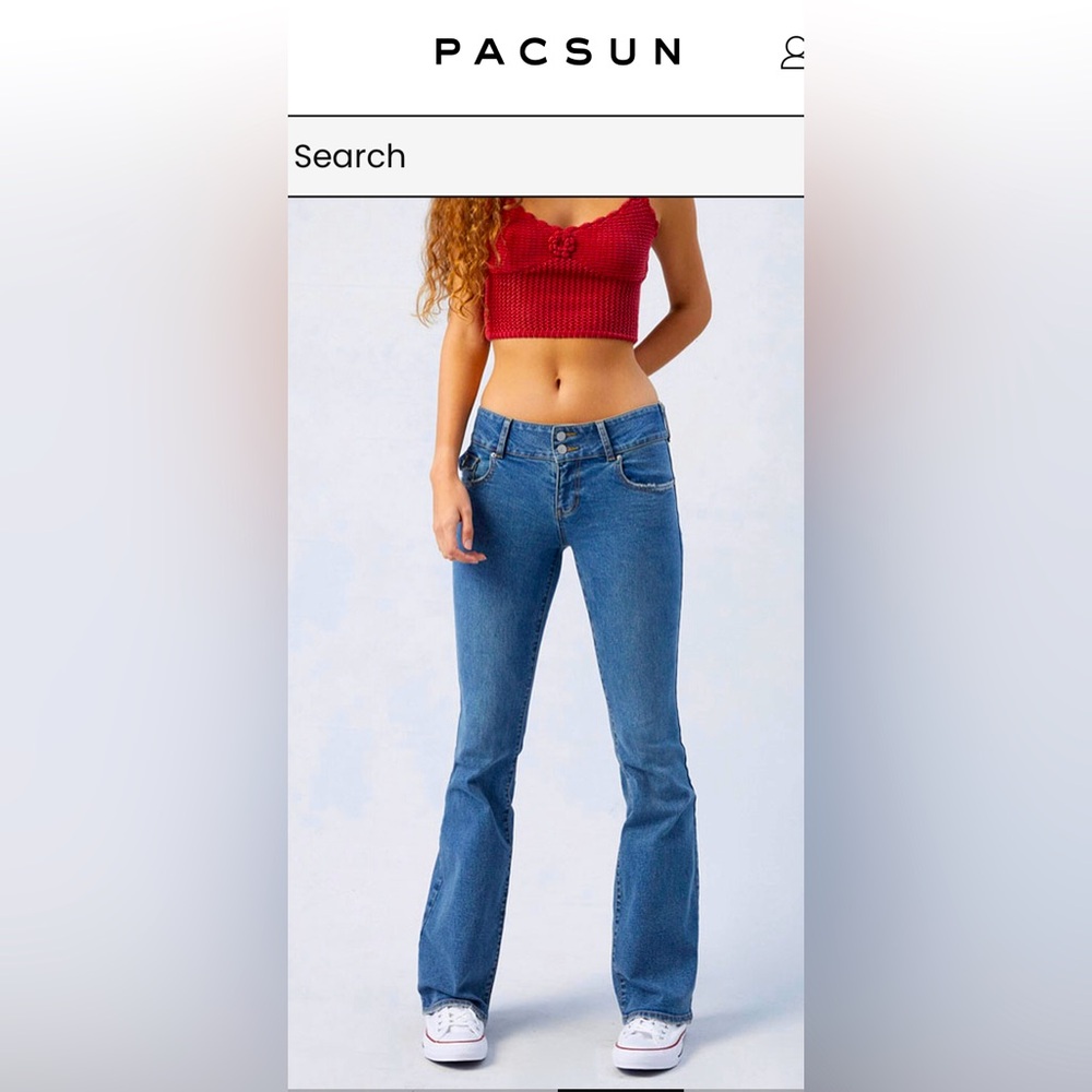 PacSun Blue Flare Wide Leg Jeans